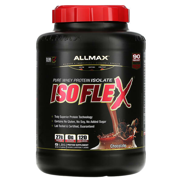 ALLMAX‏, Isoflex، بروتين شرش اللبن المعزول النقي، نكهة الشيكولاتة، 5 رطل (2.27 كجم)