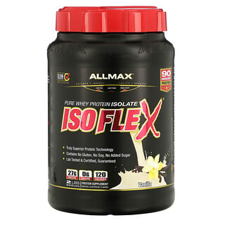 ALLMAX Nutrition, Isoflex, Isolat de protéines de lactosérum pur (filtration de particules chargées d'ions WPI), vanille, 907 g
