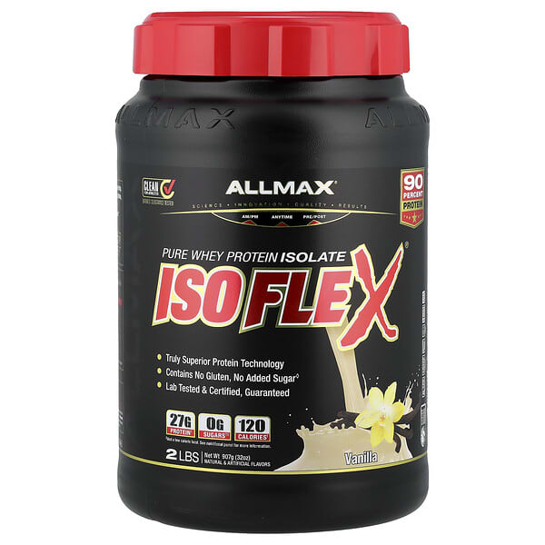 ALLMAX, ISOFLEX®, Pure Whey Protein Isolate, Vanilla, 2 lbs (907 g)