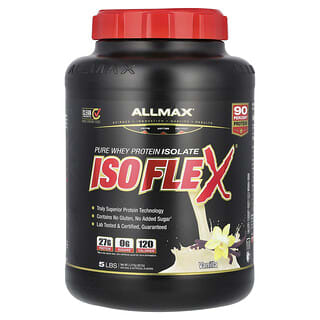 ALLMAX, Isoflex，純分離乳清蛋白（WPI 離子帶電顆粒過濾），香草味，5 磅（2.27 千克）