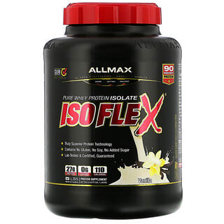ALLMAX Nutrition, Isoflex, مصل اللبن الفائق النقاء (تنقية الجزيئات المشحونة بالأيونات)، فانيلا، 5 رطل (2.27 كجم)