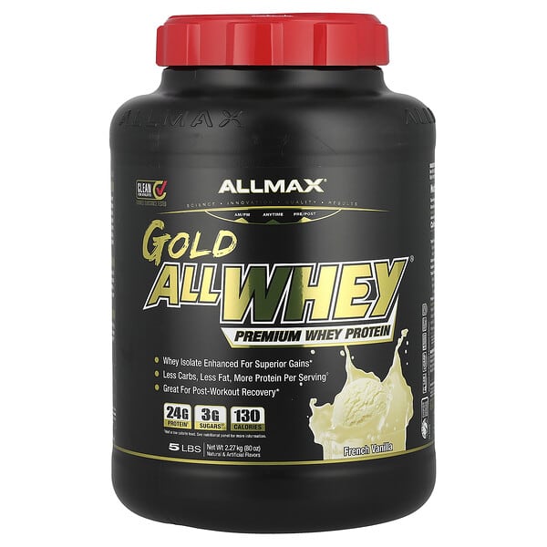 ALLMAX, GOLD ALLWHEY®, Premium Whey Protein, French Vanilla, 5 lbs (2.27 kg) — product photo 1