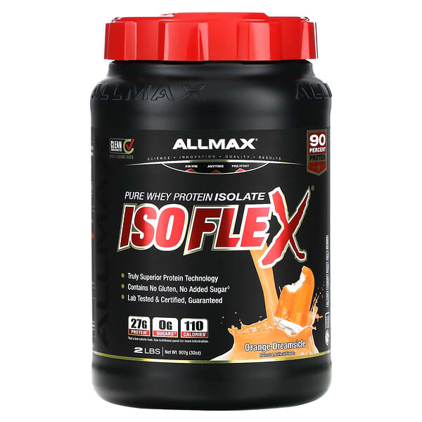 ALLMAX, Isoflex, Pure Whey Protein Isolate, Orange Dreamsicle, 2 lbs