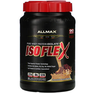 ALLMAX Nutrition, Isoflex, Aislado de proteína de suero de leche puro, Mantequilla de maní con chocolate, 907 g (2 lb)
