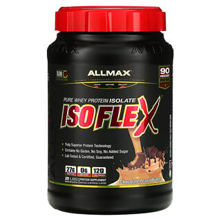 ALLMAX‏, Isoflex, חלבון מי גבינה מבודד טהור, חמאת בוטנים ושוקולד, 907 גרם (2 ליברות)