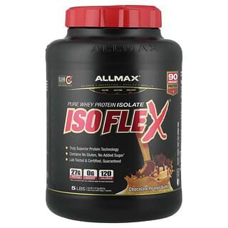ALLMAX, Isoflex, чистый изолят сывороточного протеина, шоколад с арахисовой пастой, 2,27 кг (5 фунтов)