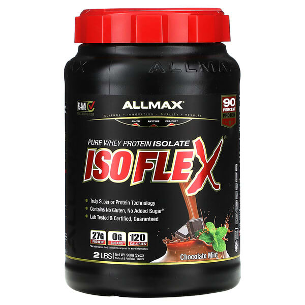 ALLMAX, Isoflex，全分離乳清蛋白，巧克力薄荷味，2 磅（908 克）