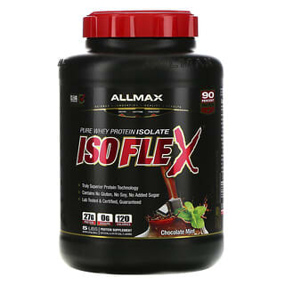 ALLMAX Nutrition, Isoflex, Aislado de proteína de suero de leche puro (filtración de partículas cargadas de iones WPI), Chocolate y menta, 2,27 kg (5 lb)