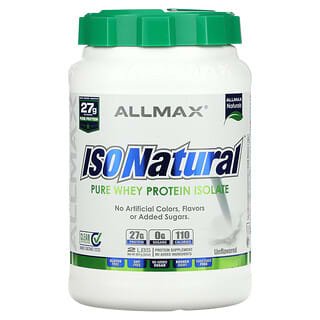 ALLMAX Nutrition, IsoNatural, Isolat de protéines de lactosérum pur, The Original, Sans arôme, 907 g