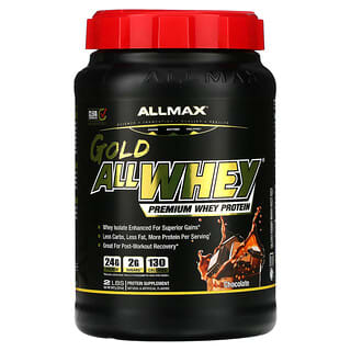 ALLMAX, AllWhey Gold, Proteína 100 % de suero de leche con aislado de proteína de suero de leche prémium, Chocolate, 907 g (2 lb)