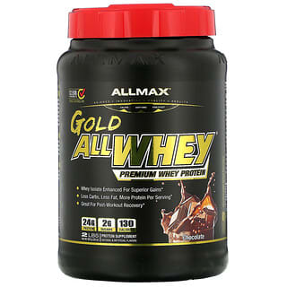 ALLMAX, AllWhey Gold, 100 % protéines de lactosérum + isolat de protéines de lactosérum de qualité supérieure, chocolat, 907 g (2 lb)
