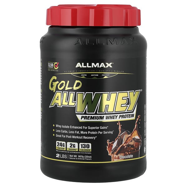 ALLMAX, AllWhey Gold, 100% 유청 단백질 + 프리미엄 분리 유청 단백질, 초콜릿, 2 lbs (907 g)
