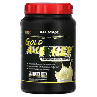 ALLMAX, Gold AllWhey, сывороточный протеин премиального качества, французская ваниль, 907 г (2 фунта)