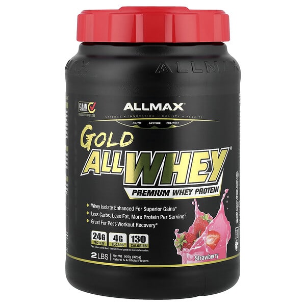 ALLMAX, Gold AllWhey®，優質乳清蛋白，草莓，2 磅（907 克）