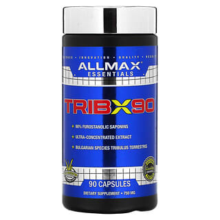 ALLMAX, TribX90, Tribulus búlgaro ultraconcentrado, 90 % de saponinas furostanólicas, 750 mg, 90 cápsulas