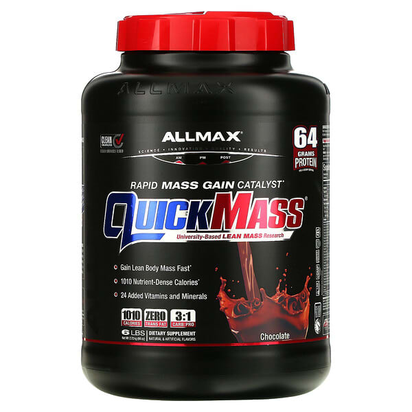 ALLMAX Nutrition, QuickMass, Rapid Mass Gain Catalyst, شوكولاتة, 6 رطل (2.72 كجم)