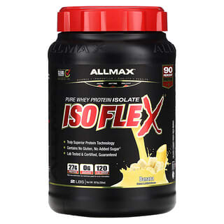 ALLMAX‏, Isoflex, חלבון מי גבינה מבודד 100% טהור, בטעם בננה, 907 גרם (2 ליברות)