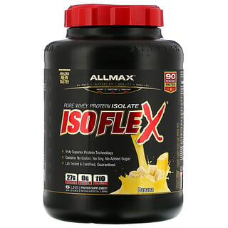 ALLMAX Nutrition, Isoflex, Aislado de proteína de suero de leche puro (filtración de partículas cargadas de iones WPI), Plátano, 2,27 kg (5 lb)