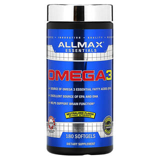 ALLMAX, Omega-3, Concentrado de aceite de pescado ultrapuro para agua fría, 180 cápsulas blandas