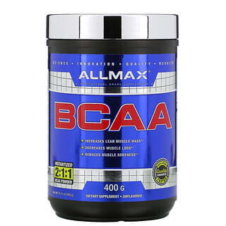 ALLMAX Nutrition, BCAA, Proporción instantánea de 2: 1: 1, Polvo sin sabor, 400 g
