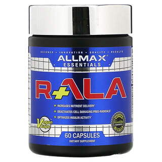 ALLMAX‏, R+ALA, ר-חומצה אלפא ליפואית מניב 125 מ"ג של איזומר R (+) חומצה אלפא ליפואית, 150 מ"ג, 60 כמוסות טבעוניות