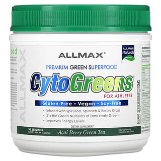 ALLMAX, CytoGreens для спортсменов, зеленый чай с ягодами асаи, 267 г (0,6 фунта)