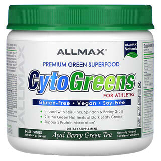 ALLMAX‏, CytoGreens For Athletes, תה ירוק בטעם אסאי, 125 גרם (4.4 אונקיות)