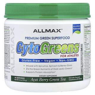 ALLMAX, CytoGreens®, Premium Green Superfood για τους αθλητές, Acai Berry πράσινο τσάι, 4.4 oz (125 g)