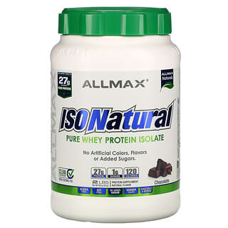 ALLMAX, IsoNatural، 100% بروتين مصل حليب طبيعي معزول فائق النقاء، شوكولاتة، 2 رطل (907 جم)
