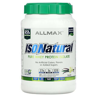 ALLMAX, IsoNatural، مصنوع 100% من بروتين مصل اللبن المعزول النقي للغاية، فانيليا، 2 رطل (907 غرام)