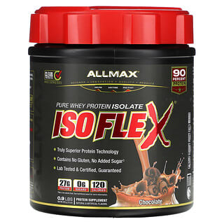 ALLMAX, Isoflex, 100 % aislado de proteína de suero de leche puro, Chocolate, 425 g (0,9 lb)