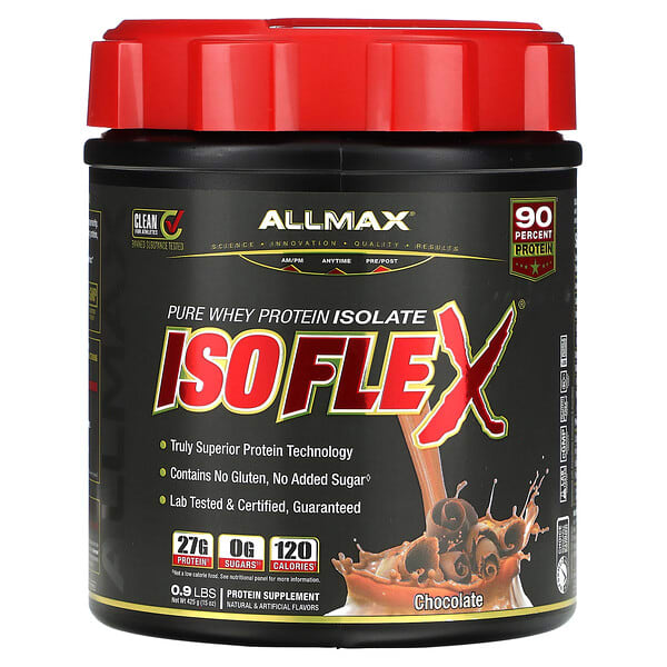 ALLMAX, ISOFLEX®, 순수 분리유청단백질, 초콜릿, 425g(0.9lb)