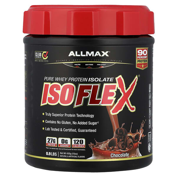 ALLMAX, ISOFLEX®，全分離乳清蛋白，巧克力味，0.9 磅（425 克）