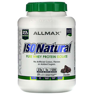 ALLMAX Nutrition, IsoNatural, Aislado de proteína de suero de leche pura, Chocolate, 5 lb 