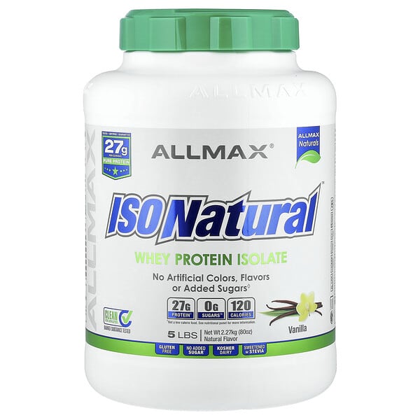 ALLMAX, ISONatural™，分離乳清蛋白，香草味，5 磅（2.27 千克）