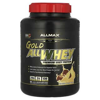 ALLMAX, Gold AllWhey（ゴールドオールホエイ）、プレミアム ホエイプロテイン、チョコレートピーナッツバター2.27kg（5ポンド）