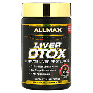 ALLMAX, Detoxificación del hígado con silimarina de potencia extra (cardo de leche) y cúrcuma (95 % de curcumina), 42 cápsulas