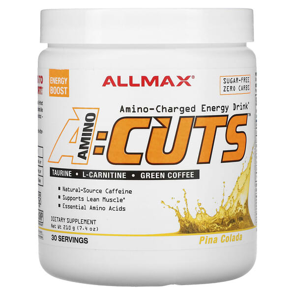 ALLMAX ACUTS™, Amino-Charged Energy Drink, Pina Colada, 7.4 oz (210 g)