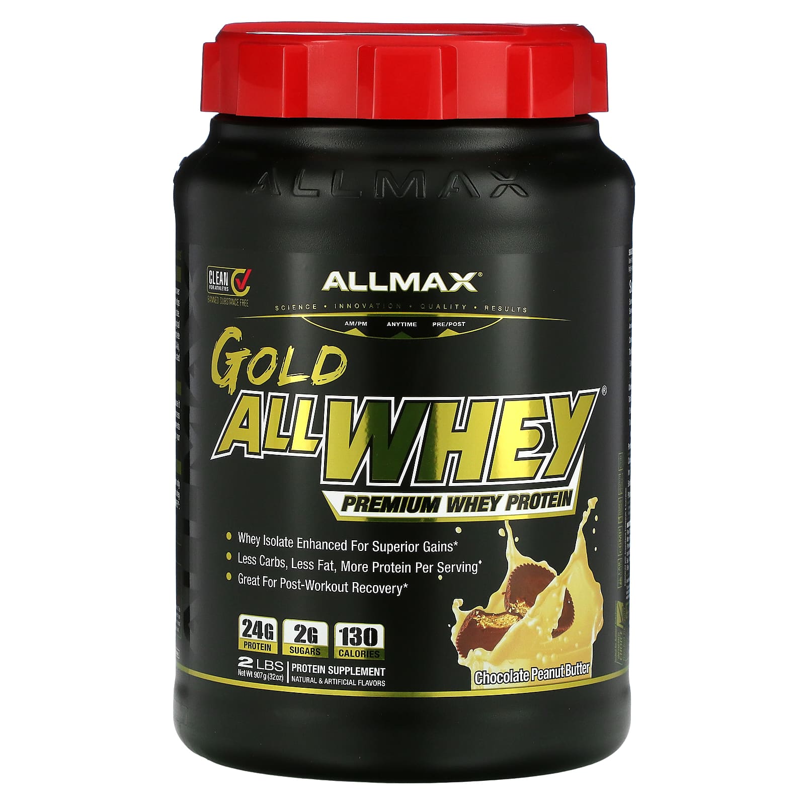 ALLMAX, Gold AllWhey, 100 Premium Whey Protein, Chocolate Peanut