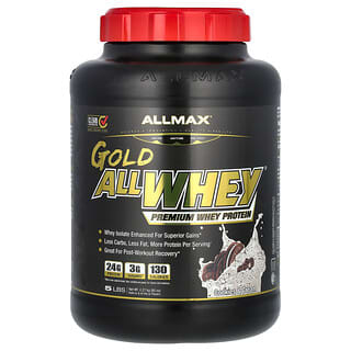 أولماكس‏, Gold AllWhey، بروتين مصل اللبن الممتاز، بنكهة البسكويت والكريمة، 5 أرطال (2.27 كجم)