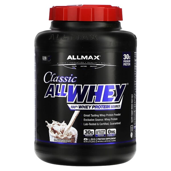 ALLMAX, AllWhey Classic，全乳清蛋白，餅乾和奶油，5 磅。(2.27 千克)