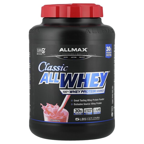 ALLMAX, CLASSIC ALLWHEY®，全乳清蛋白來源，草莓味，5 磅（2.27 千克）