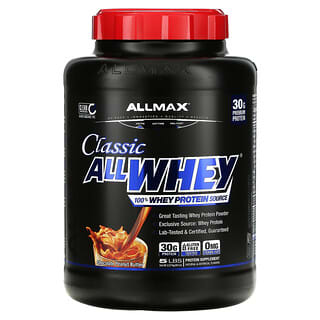 ALLMAX‏, Classic AllWhey، بروتين شرش اللبن 100%، نكهة زبدة الفول السوداني بالشيكولاتة، 5 رطل (2.27 كجم)