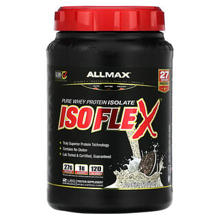 ALLMAX, Isoflex, 100 % aislado de proteína de suero de leche puro, Galletas y crema, 907 g (2 lb)
