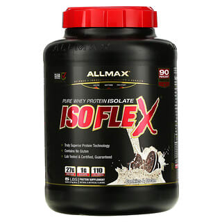ALLMAX, Isoflex, Pure Whey Protein Isolate, Cookies & Cream, reines Molkenproteinisolat, Cookies & Sahne, 2,27 g (5 lbs.)