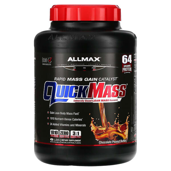 ALLMAX, クイックマス、迅速マスゲイン・カタリスト、チョコレートピーナッツバター、6 lbs (2.72 kg)