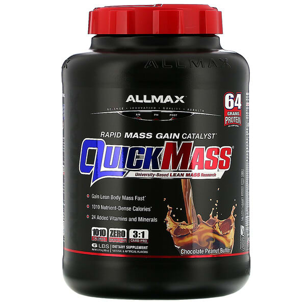 ALLMAX, QuickMass, Rapid Mass Gain Catalyst, Chocolate Peanut Butter, 6