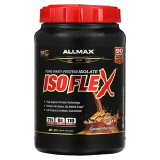 ALLMAX, Isoflex, на 100% чистый изолят сывороточного протеина, со вкусом карамельного макиато, 907 г (2 фунта)