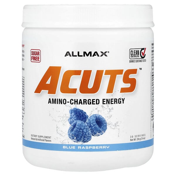 ALLMAX, ACUTS, 아미노 차지드 에너지 드링크, 블루 라즈베리, 210g(7.4oz)