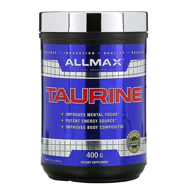 ALLMAX‏, التاورين، خالٍ من النكهات، نباتي + خالٍ من الجلوتين، 3,000 مجم، 14.11 أونصة (400 جم)